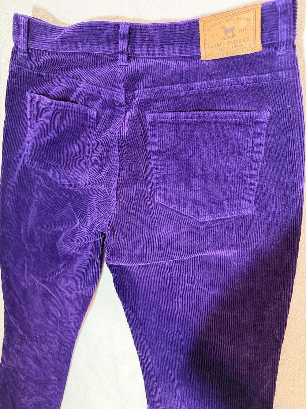 Lauren Jeans Co. Ralph Lauren Women's Straight Purple Corduroy Pants Size 10